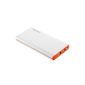 EasyAcc® 10000mAh Ultra Compact Dual USB 3.1A output Power Bank External Battery Pack Charger for mobile phone iPhone iPad Samsung 5V Tablets Smartphone - White and Orange (Wireless Phone Accessory)