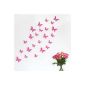 Wall Kings 3D 10798 Butterflies in 3D style, 12-piece, wall decoration with adhesive points to fix, pink (Housewares)