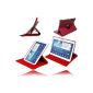 Box Deluxe Rotary Red for Samsung Galaxy Tab 10.1 P5210 P5220 + 3 and PEN FILM OFFERED!  (Electronic devices)