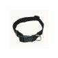 Dog collar black u for small dogs puppies, M -. L, 25-40cm, nylon fabric, adjustable, extra strong, alternative to leather, Chico (Misc.)