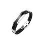 Men's Stainless Steel Bracelet Rubber Rubber black Men bracelet jewelry trend (jewelry)