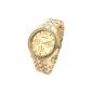 JSDDE watches, rhinestone design in faux chronograph optics Unisex Watch, Classic Edelstanl Panzer Bracelet Women Men Quartz Watch (Golden) (clock)