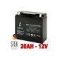 Battery 20Ah 12V AGM lead acid battery lawn mower lawn tractor Aufsitzmäher Boot Scooter 17Ah 18Ah (Electronics)