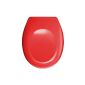 Wenko 19512100 Toilet Seat Bergamo - Stainless steel mounting, thermoset, red (household goods)