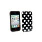 EN Me Out Kit - Apple iPhone 4 / 4S - TPU Gel Protective Case - Black & White Points (Wireless Phone Accessory)