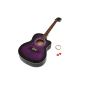 4/4 Acoustic western guitar lilac purple design with rosewood fingerboard, spare strings and plectrum
