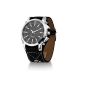 PU Leather Band Wrist Watch Quartz Mens Large Black clock (clock)
