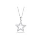 Elli Ladies Necklace with Star Pendant 925 sterling silver with Swarovski crystals length 45cm 0111280711_45 (jewelry)