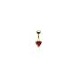 BELLY PIERCING HEART GOLD piercing color: red (Jewelry)