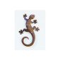 Gecko metal 28 cm brown