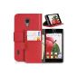 DONZO Wallet Case for LG Optimus L7 Structure II P710 Red (Accessories)