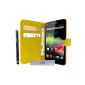 Deluxe Stand Case Cover Yellow & Portfolio Wiko Rainbow and Rainbow 4G + 3 and PEN FILM OFFERED !!  (Electronic appliances)