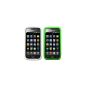 White & Green Silicone Case Cover Skin Case for Samsung i9000 Galaxy S / i9001 Galaxy S PLUS (2 pieces) (Electronics)