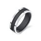 Revoni - Tour de Force - Men Ring - Tungsten - Alliance polished tungsten and ceramic center with round 7 mm - Size 66 (Jewelry)