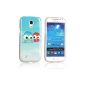 tinxi® design protective shell TPU Silicone Samsung Galaxy S4 mini Pattern 2 small owls / Blue (Electronics)