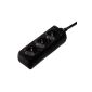Hama 3-way power strip with child protection, 1.4 m, black (Accessories)