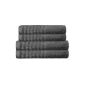 Cotton terry towel set 4 pcs 2x bath towels 70x140 2x sauna towels 80x200 570 g / m² Pisa anthracite gray