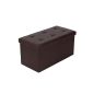 Songmics 76x38x38 cm Stool Pouf Cube Dice Foldable Safe Storage LSF40Z Brown (Kitchen)