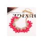Plated 'Yazilind style bohŠme Rose Red Leaves Rhinestone Bib Necklace chaŒne Collat ​​?? temp'rament (Jewelry)