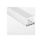 Led Profile GIP Anodized aluminum L = 2 meters incl.Profilabdeckung Square in opal