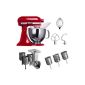 KitchenAid KSM150PSEER + + MVSA EMVSC 5KSM150PSEER KitchenAid Artisan Food Processor with Accessories for trencher and grater cylinder + set of three cylinders (Red) (Germany Import) (Kitchen)