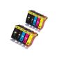 NTT® 10x cartridges (2 SETS) XL with chip, compatible with PGI-520BK / 521BK CLI / CLI-521c / CLI-521m / CLI 521Y (Office supplies & stationery)