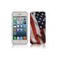 Cadorabo!  TPU Hard Cover for Apple iPhone 5 / 5S / 5G in pattern USA flag (Stars and Stripes) (Wireless Phone Accessory)