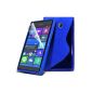 ONX3 Nokia Lumia 730 / Nokia Lumia 735 Blue S Line Wave Gel Skin Cover Case with LCD Screen Protector and a polishing cloth (Electronics)