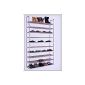 Shoe rack XXL for 50 pairs of shoes 100x29x175cm - Elegant combination of steel and fabric
