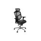 Amstyle SPM1.190 Enjoy PRO executive chair mesh and leather black synchronous mechanism, armrests, seat depth and adjustable headrest (household goods)