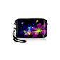 Luxburg® Design Camera Case Cover Sleeve Case for compact digital camera design: Large flower with butterflies (Electronics)