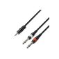 Adam Hall Cables K3YWPP0300 audio cable 3.5mm stereo to 2 x 6.3 mm Jack mono 3 m (electronic)