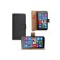 iProtect Microsoft Lumia 535 leatherette bag in BookStyle black sleeve (Electronics)