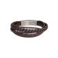 FOSSIL men's bracelet leather brown 22.5 cm JF85296040 (jewelry)