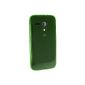 iGadgitz TPU Case Transparent Verde Briliant for Moto G 4G XT1032 XT1033 XT1039 1st Generation + Screen Protector (Wireless Phone Accessory)