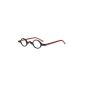 Mini reading glasses reading aid in round shape with red bows (Textiles)