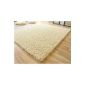 Shaggy cheap rugs, high pile carpet in beige Funny with Oeko-Tex seal, Size: 200x200 cm (household goods)