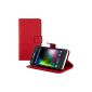 kwmobile® Wallet Case Cover Flip Cover Case for Wiko Rainbow 3G / 4G card cover and stand function in Red (Wireless Phone Accessory)