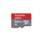 Memory Card SanDisk Ultra microSDXC 64GB Class 10 UHS-I with a read speed of up to 48 MB / s for Android + SD card adapter for easy open package (SDSDQUN-064G-FFP-A) (Accessory)