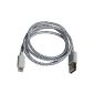 Textile braided 1 meter charging cable for charging iPhone 6/6 Plus / 5S / 5C, iPad 4 / Mini / 5 Air, iPod Touch 5G, iPod Nano 7G, iOS8 compliant / in white OKCS by USB cable data cable ( electronic devices)