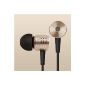 Any Origin Xiaomi New Version dual 3.5mm stereo In-Ear with Microphone - In gold color - Compatible for phones with 3.5mm earphone jack (Electronics)