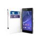 BAAS® Sony Xperia Z2 - White Leather Case Cover Case Wallet + 2 x Screen Protector + Stylus For Touch Screen (Electronics)