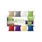 4 Pack The best deal - cotton pillowcases - Wohndekoration simple design - modern 8 solid colors and 3 sizes, 40 x 40 cm, gray