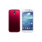 kwmobile battery cover of brushed aluminum for Samsung Galaxy S4 i9505 / i9506 LTE +, red (Wireless Phone Accessory)