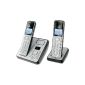 AEG Eole 1625 Duo Cordless Eco Logic telephone incl. Voicemail, additional Mobilzeil Silver (Electronics)