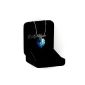 Silver necklace with Swarovski Elements Heart Pendant, blue, 18 mm