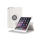 EnGive 360 ​​° Rotating Leather Case iPad 2 Case Air Case Cover Case with Stand Function Auto Sleep / Wake function (iPad Air 2, White)