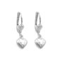 Earring Brisur heart matt-diamond 925 sterling silver 93105 (jewelry)