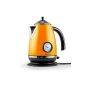 Klarstein Aquavita Chalet - Electric kettle 1.7L with lovely old-school style teapot with side thermometer (2200W, cool-touch handle) - orange (Kitchen)