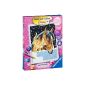 Ravensburger 28163 - foal with kittens - Paint by Numbers Glitter, 24x18 cm (toys)